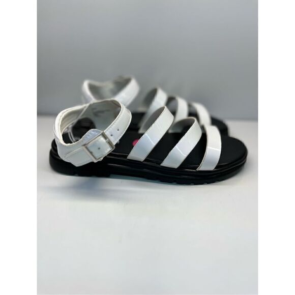 MADDEN GIRL 'JBeam' Black/White STRAPPY SANDALS - Size 4 - Picture 1 of 9